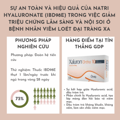 Picture for blog post SỰ AN TOÀN VÀ HIỆU QUẢ CỦA NATRI HYALURONATE (IBD98E) TRONG VIỆC GIẢM TRIỆU CHỨNG LÂM SÀNG VÀ NỘI SOI Ở BỆNH NHÂN VIÊM LOÉT ĐẠI TRÀNG XA