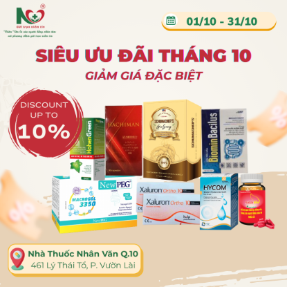 Picture for blog post GIẢM GIÁ ĐẶC BIỆT TRONG THÁNG 10 - CHỈ CÓ TẠI NHÀ THUỐC NHÂN VĂN Q.10