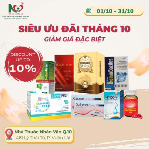 Picture for blog post GIẢM GIÁ ĐẶC BIỆT TRONG THÁNG 10 - CHỈ CÓ TẠI NHÀ THUỐC NHÂN VĂN Q.10